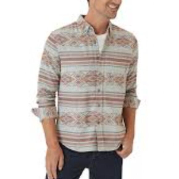 EDDIE BAUER Tribal Southwestern Print Button Down Long Sleeve Shirt - Picture 2 of 8